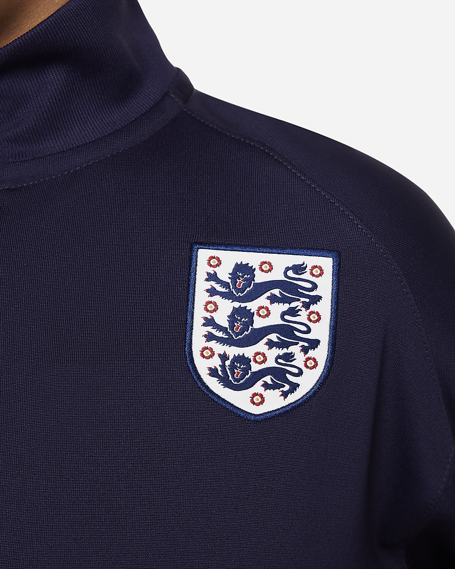 Maskinstrikket England Strike Nike Dri-FIT-fodboldtracksuit til mindre børn - Purple Ink/Rosewood/hvid