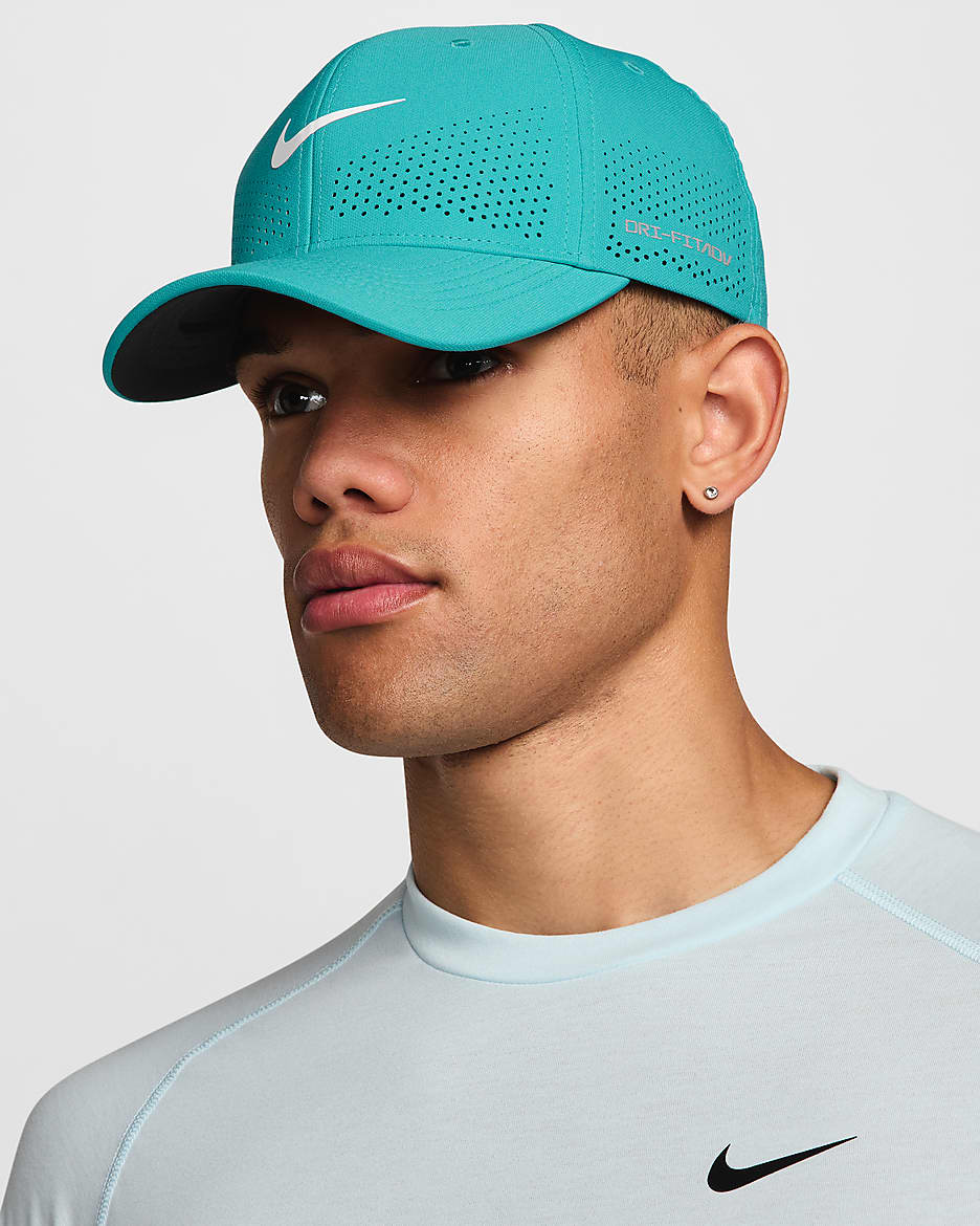 Nike Dri-FIT ADV Rise Structured SwooshFlex Cap - Dusty Cactus/Anthracite/White