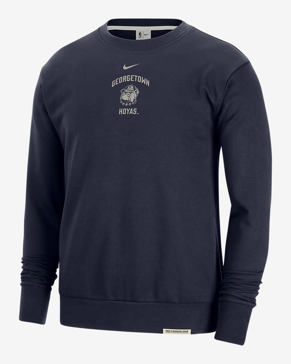 Georgetown Standard Issue Men's Nike College Fleece Crew-Neck Sweatshirt - Navy