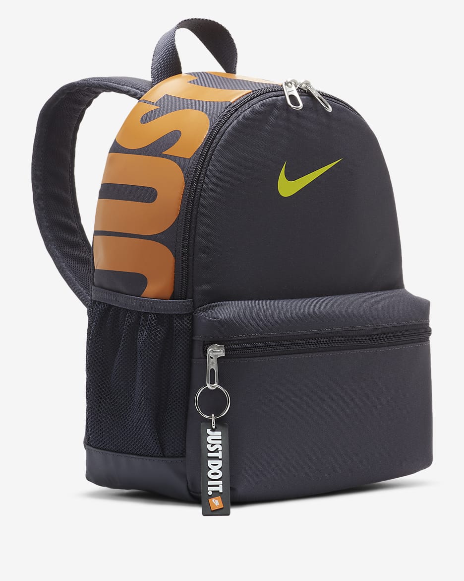 Nike Brasilia JDI Kids' Mini Backpack (11L) - Gridiron/Monarch/Bright Cactus