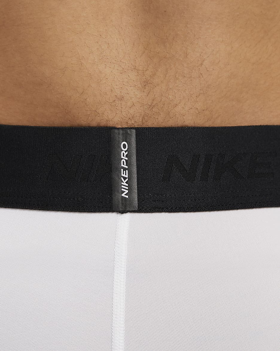 Nike Pro Men's Dri-FIT Fitness Shorts - White/Black