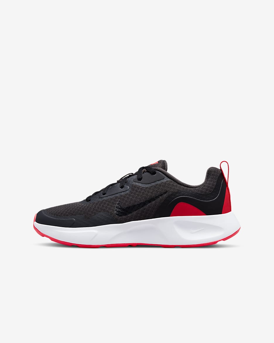 Nike WearAllDay Calzado para niños talla grande - Ceniza medio/Rojo sirena/Negro