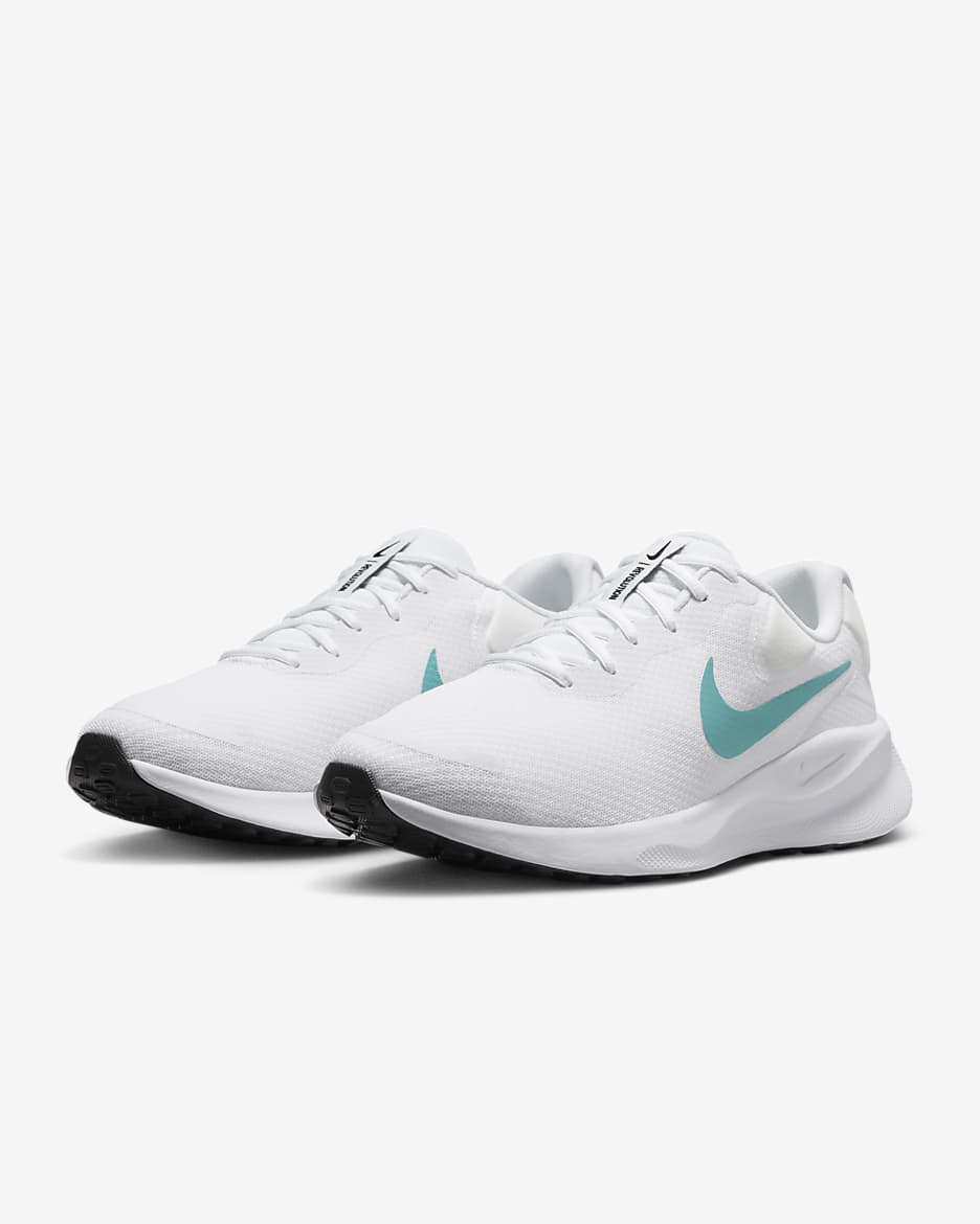 Tenis para correr en pavimento para hombre Nike Revolution 7 - Blanco/Platino puro/Cactus empolvado