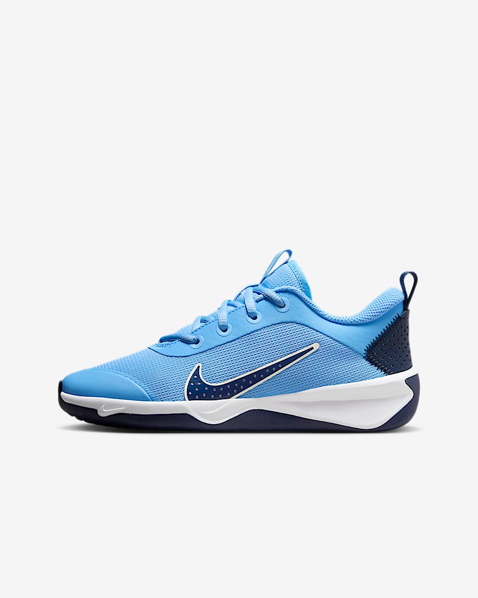 Chaussure de sport en salle Nike Omni Multi-Court pour ado - Cobalt Pulse/Volt Tint/Blanc/Midnight Navy