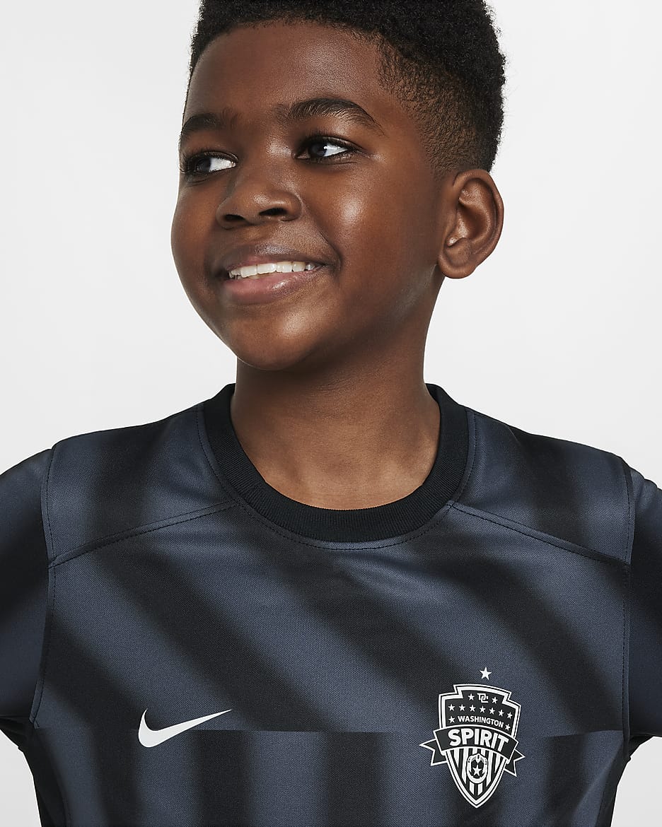 Jersey Nike Dri-FIT de la NWSL replica del Washington Spirit local 2024 Stadium para niños talla grande - Negro