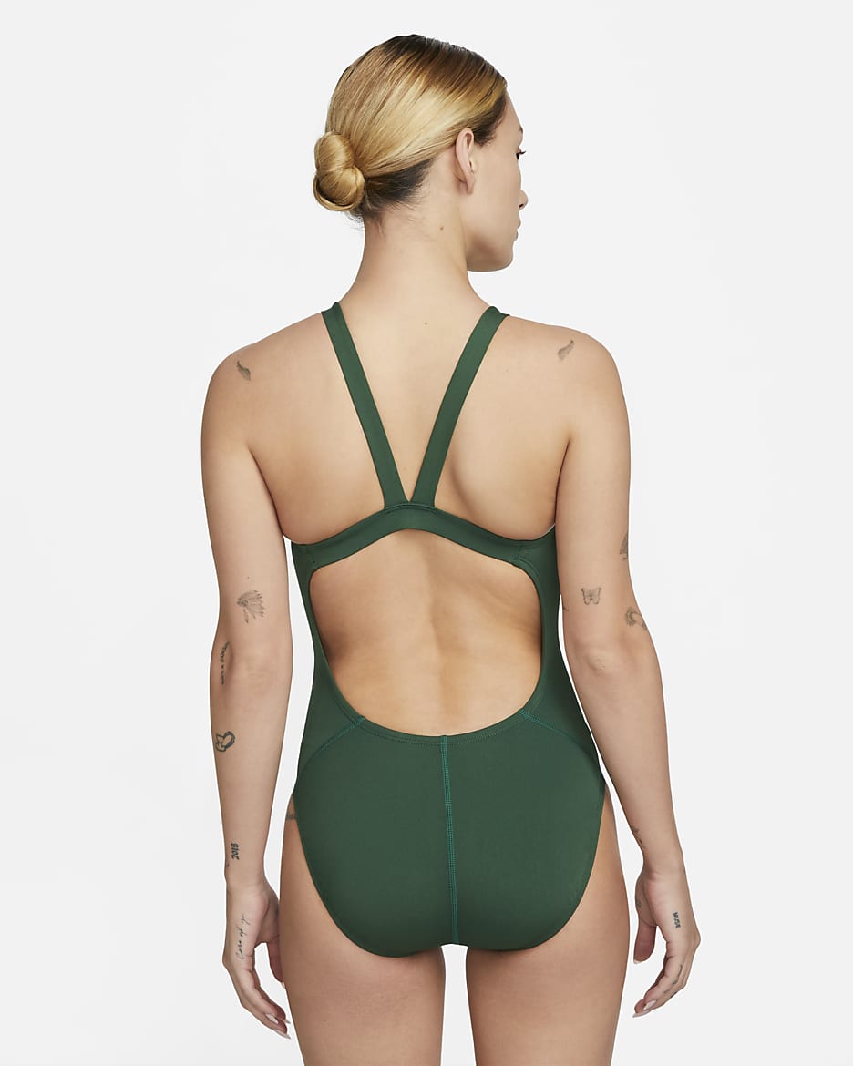 Traje de baño de una sola pieza para mujer Nike Swim Fastback - Verde desfiladero