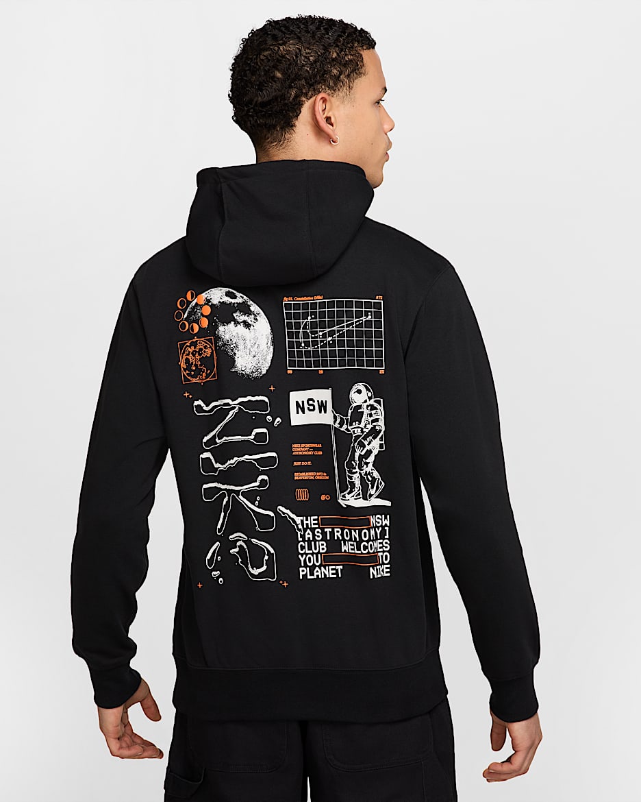 Sudadera con gorro de French Terry para hombre Nike Club - Negro/Polvo fotón