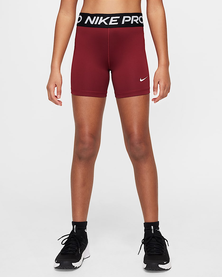 Nike Pro Girls' Shorts - Team Red/Black/White