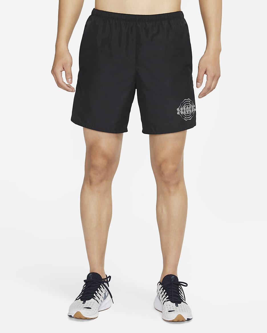 Nike Dri-FIT Wild Run Challenger Men's 18cm (approx.) Brief-Lined Running Shorts - Black/Black