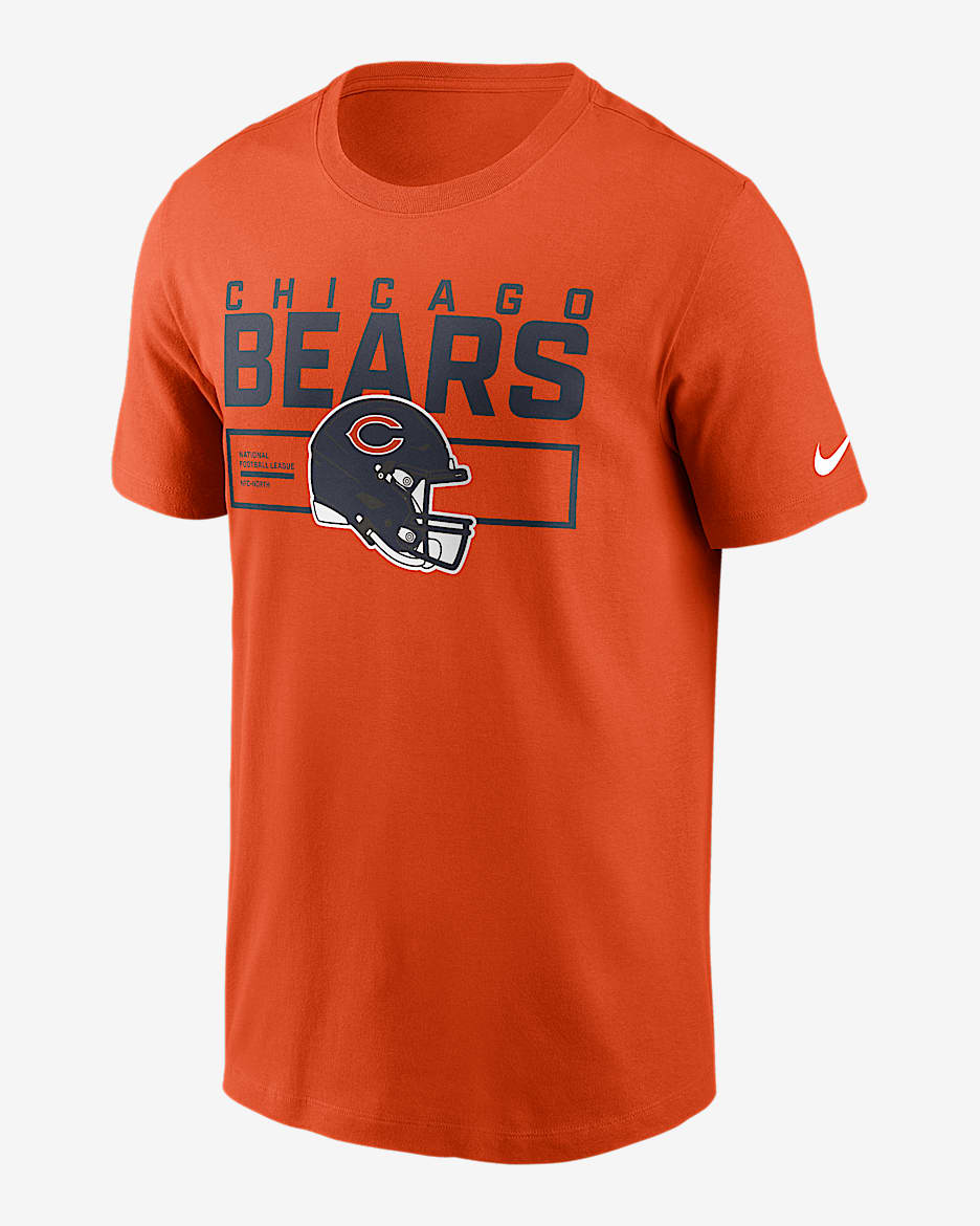 Playera Nike de la NFL para hombre Chicago Bears Helmet Essential - Naranja
