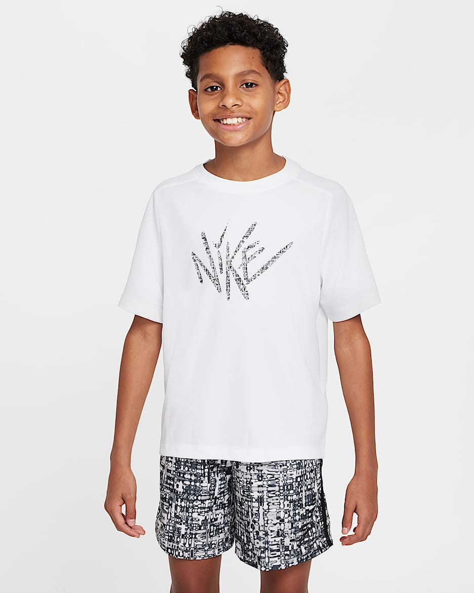 Nike Multi Older Kids' (Boys') Dri-FIT Short-Sleeve Top - White