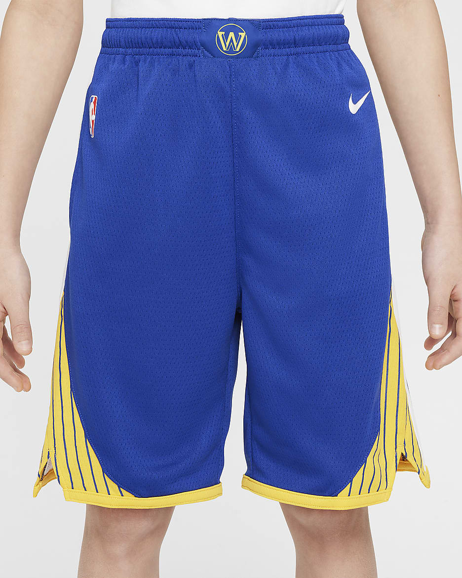 Golden State Warriors 2023/24 Icon Edition Older Kids' (Boys') Nike NBA Swingman Shorts - Rush Blue