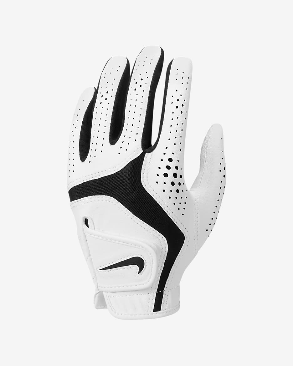 Guante de golf para niños Nike Dura Feel 10 (mano izquierda) - Blanco perla/Negro