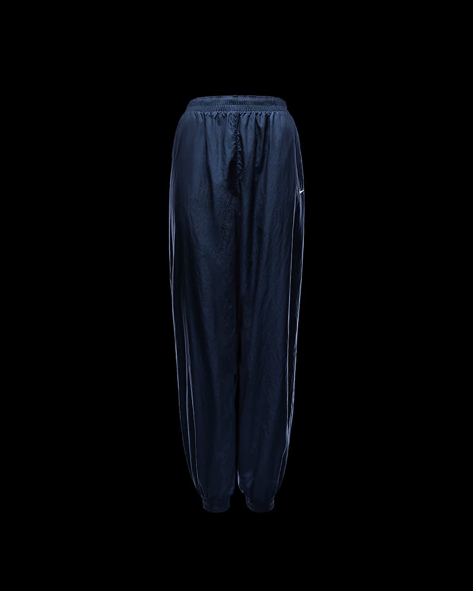 Pantaloni jogger oversize in tessuto a vita media Nike Sportswear Essential – Donna - Armory Navy/Bianco