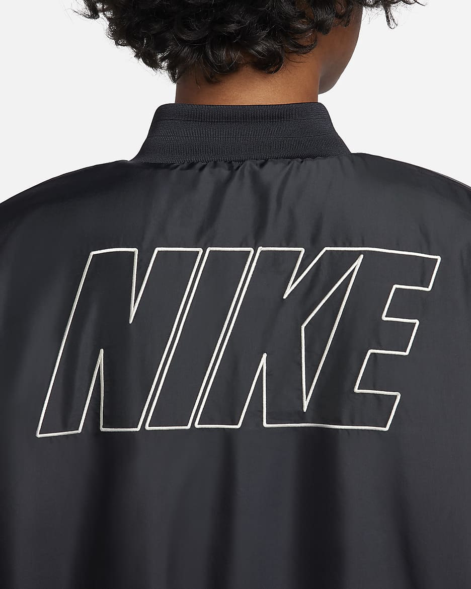 Nike Sportswear Women's Reversible Faux Fur Bomber - Black/Coconut Milk