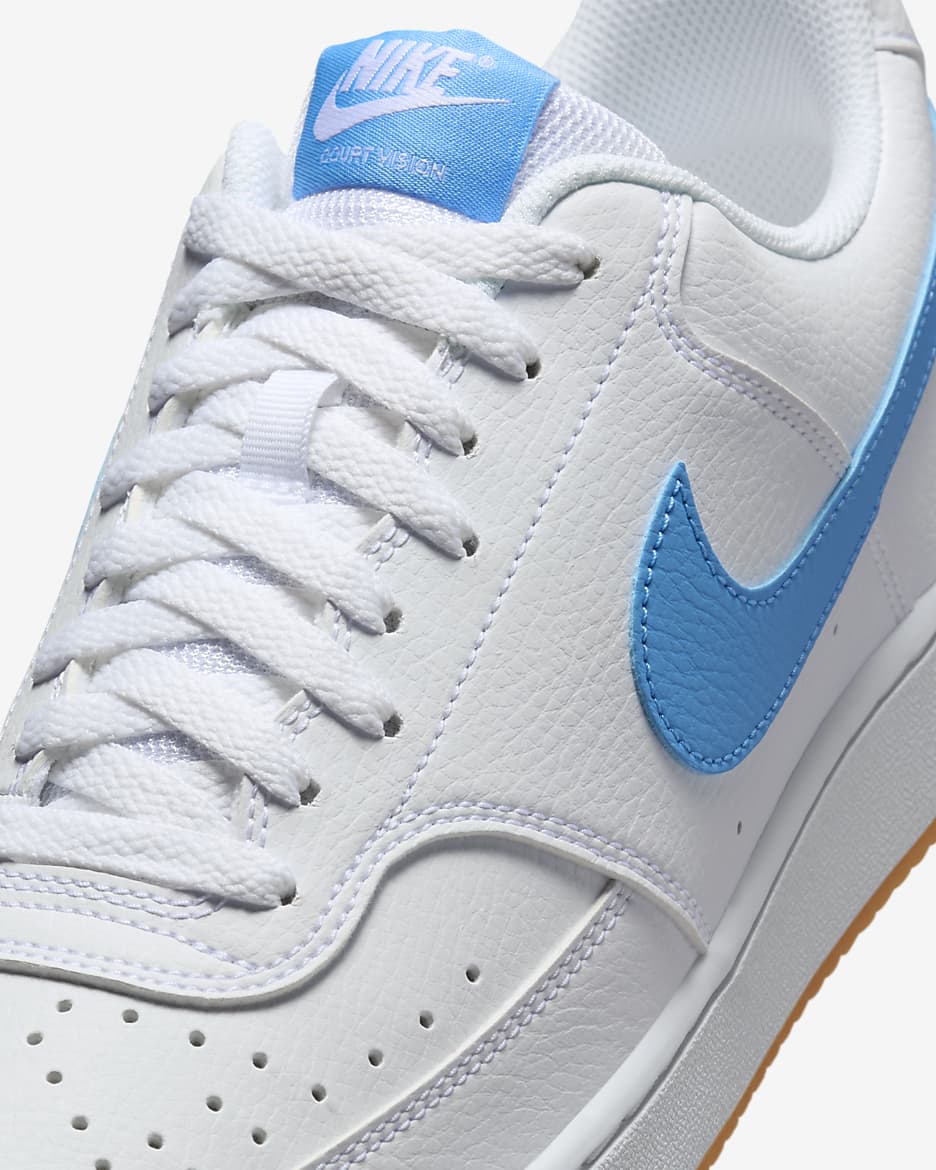 Chaussures Nike Court Vision Low pour homme - Blanc/Gum Yellow/University Blue