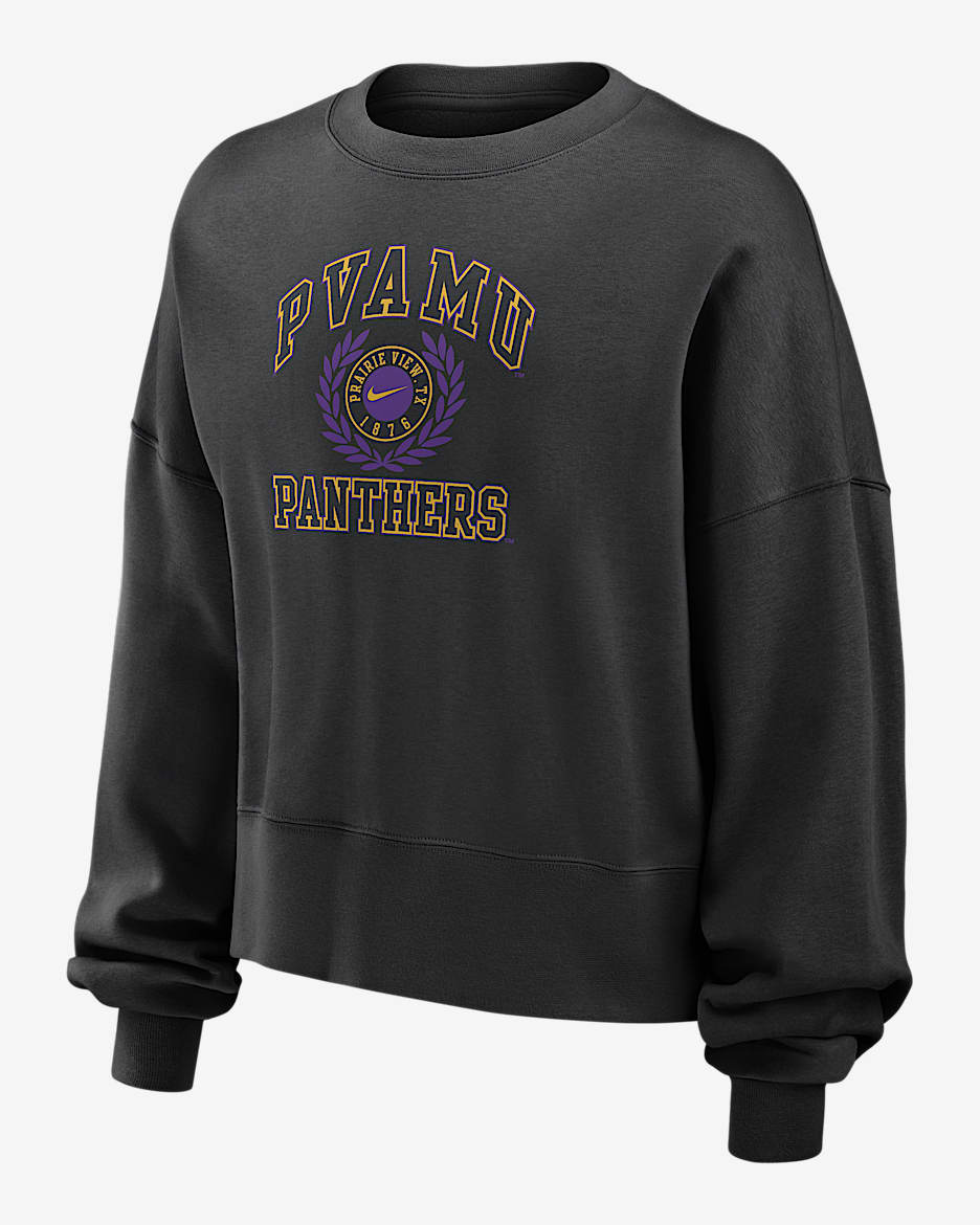 Prairie View A&M Women's Nike College Crew-Neck Sweatshirt - Black