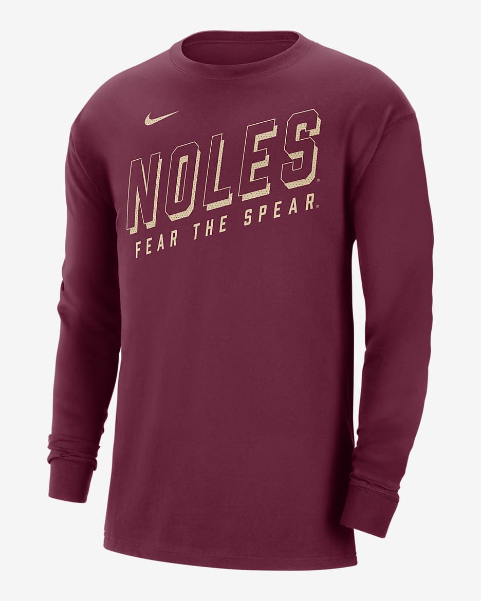Playera Max90 de manga larga para hombre Nike College Florida State - Castaña team