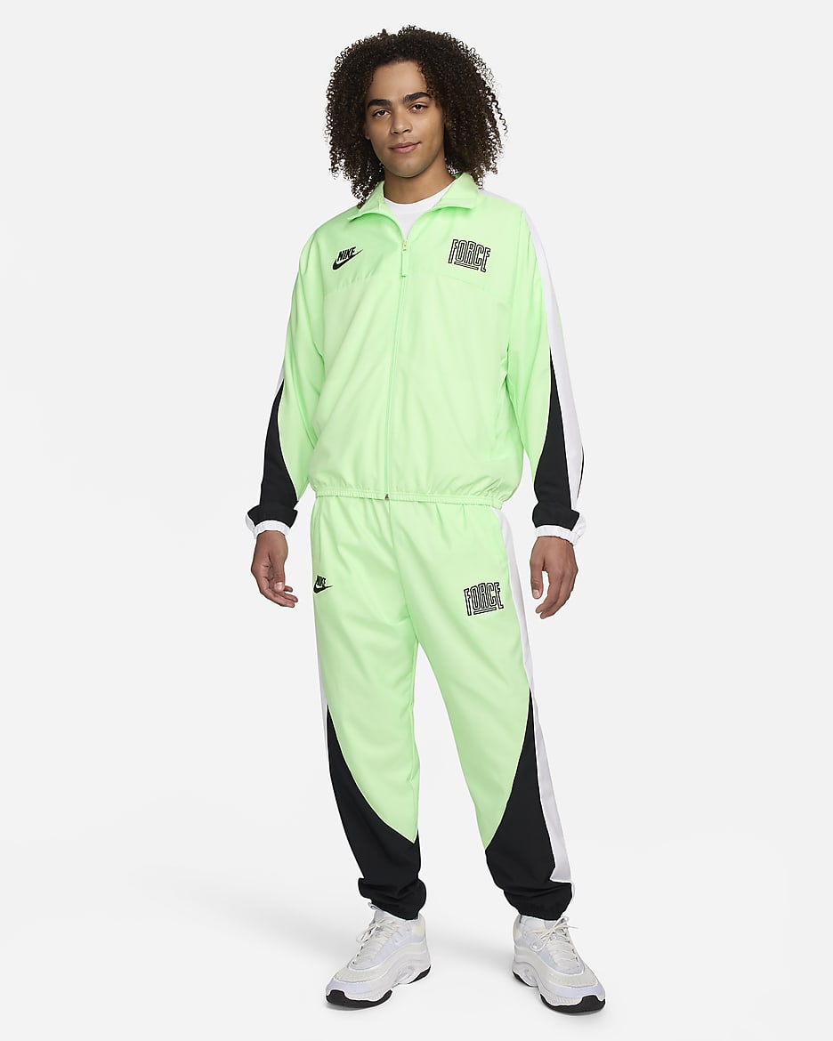 Nike Starting 5 Erkek Basketbol Ceketi - Vapor Green/Siyah/Beyaz/Beyaz