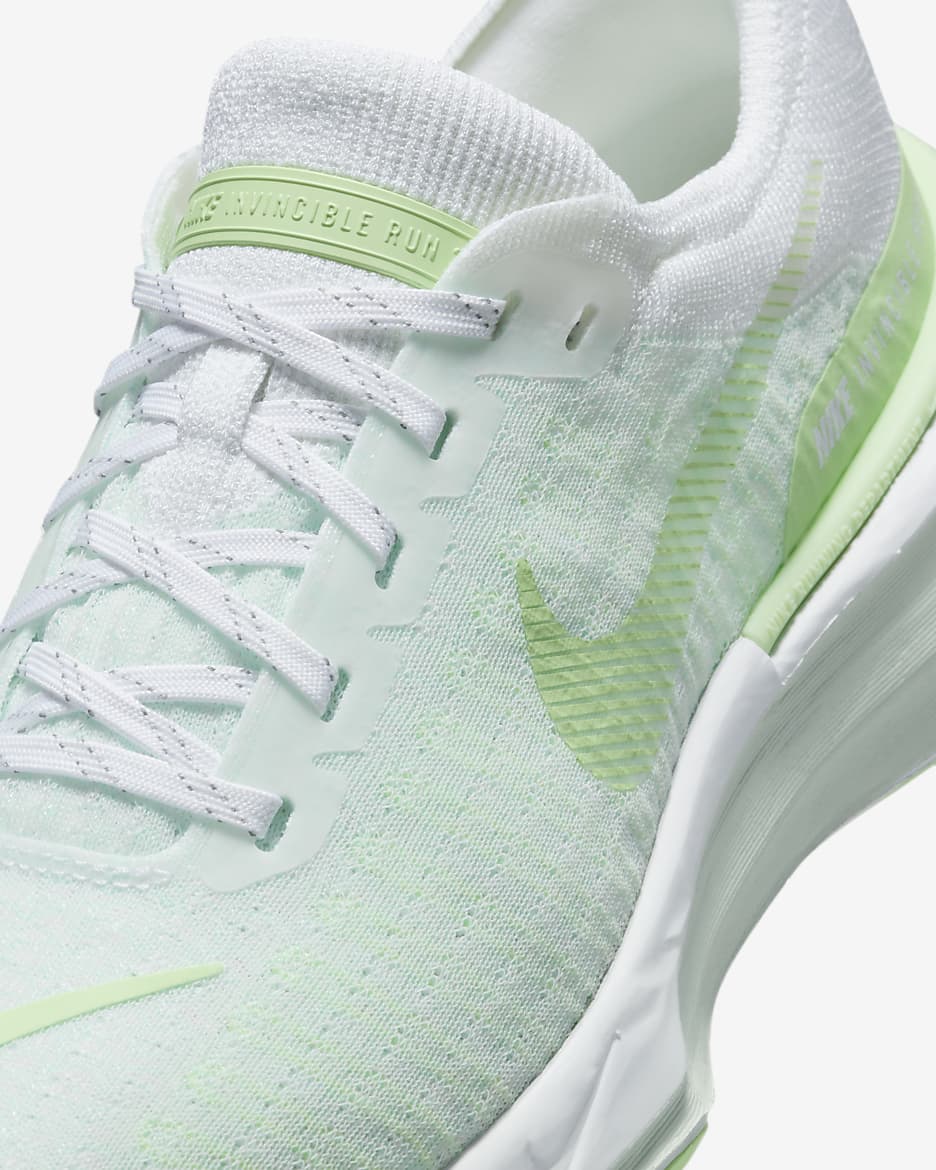 Nike Invincible 3 Women's Road Running Shoes - White/Barely Green/Green Glow/Vapour Green