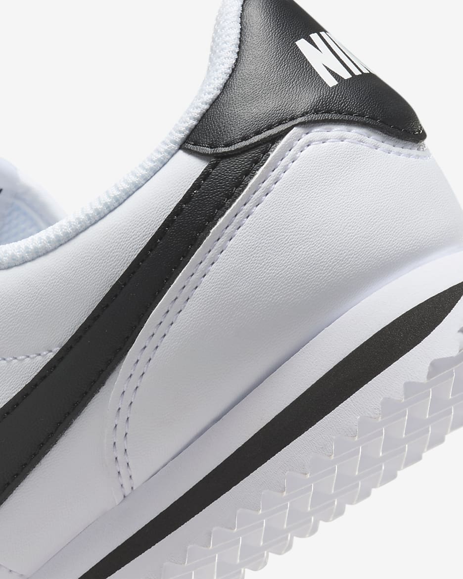 Tenis para niños grandes Nike Cortez - Blanco/Negro