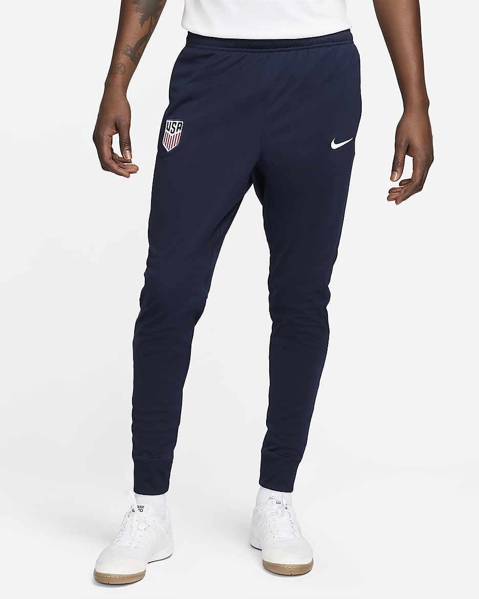 Pants de entrenamiento de fútbol para hombre Nike Dri-FIT USMNT Strike - Obsidiana/Blanco