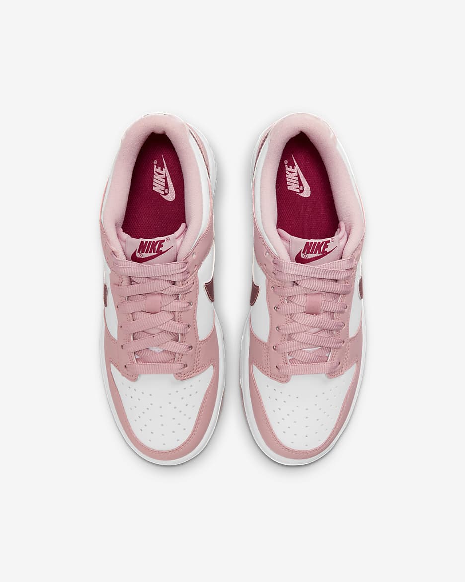Nike Dunk Low-sko til større børn - Pink Glaze/hvid/Pomegranate/Pink Glaze