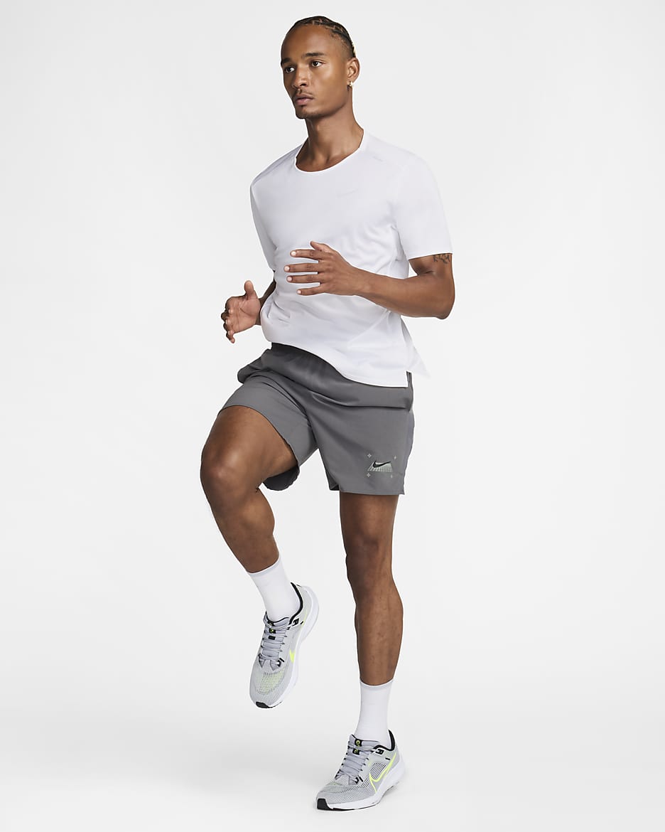 Nike Challenger herenshorts met binnenbroek (18 cm) - Iron Grey