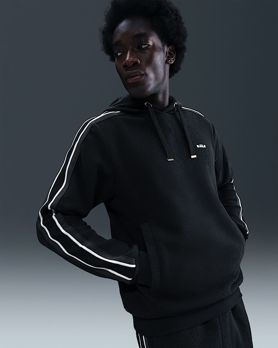 LeBron Standard Issue Men's Therma-FIT Pullover Basketball Hoodie - Black/Sail