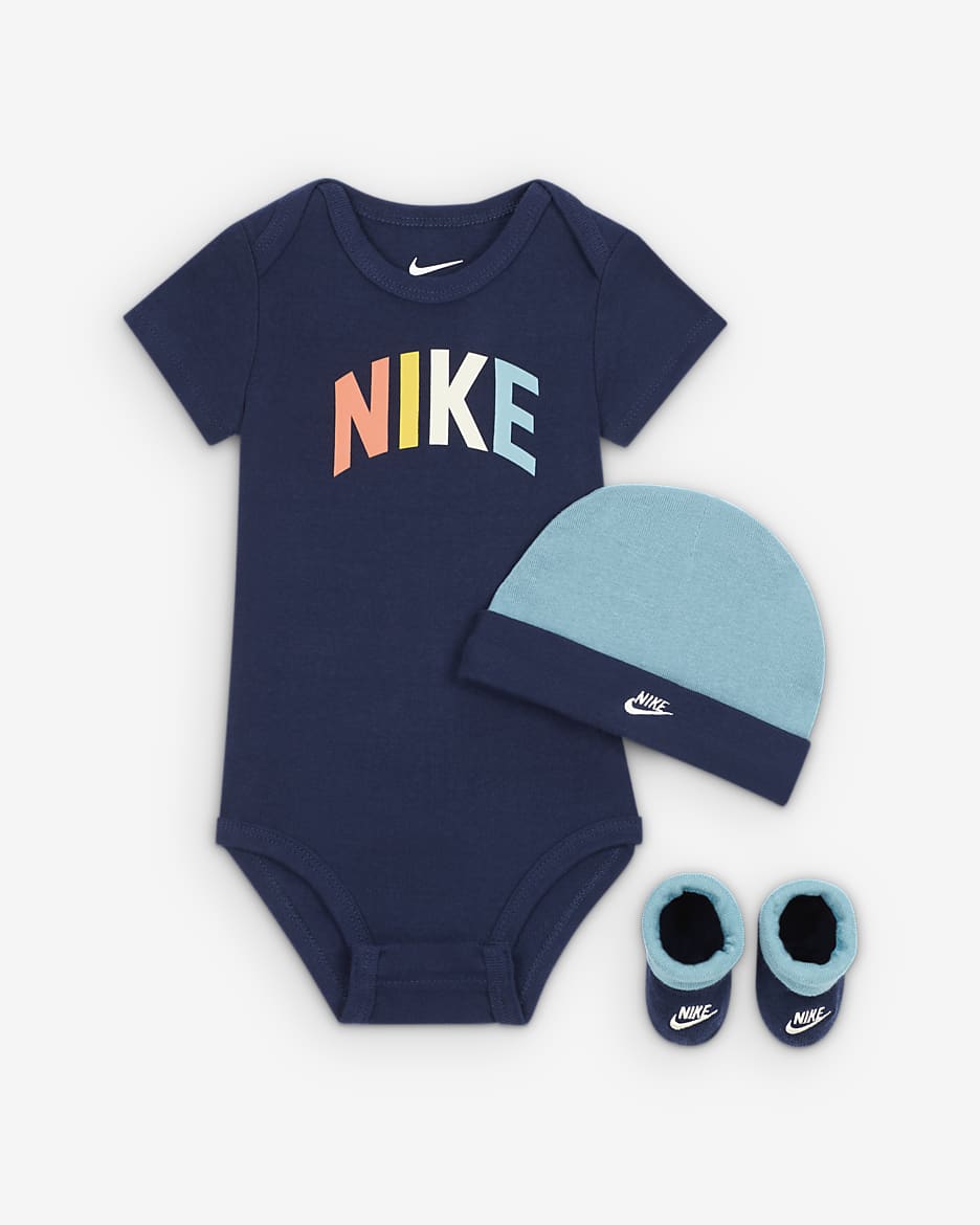 Conjunto en caja de 3 piezas para bebé (0 a 9 meses) Nike Powder Play - Azul marino medianoche