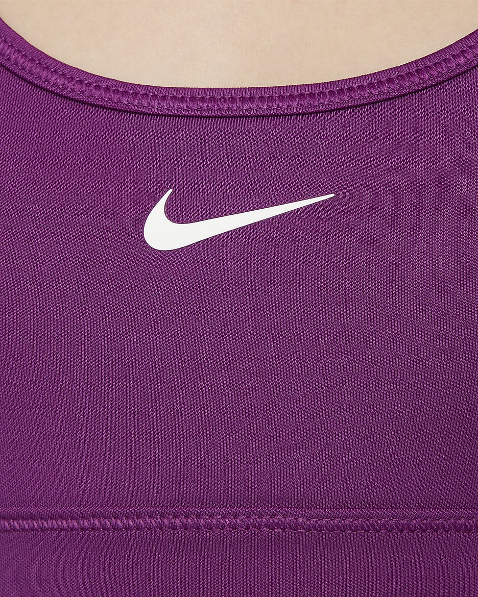 Stanik sportowy dla dużych dzieci (dziewcząt) Nike Swoosh - Viotech/Biel