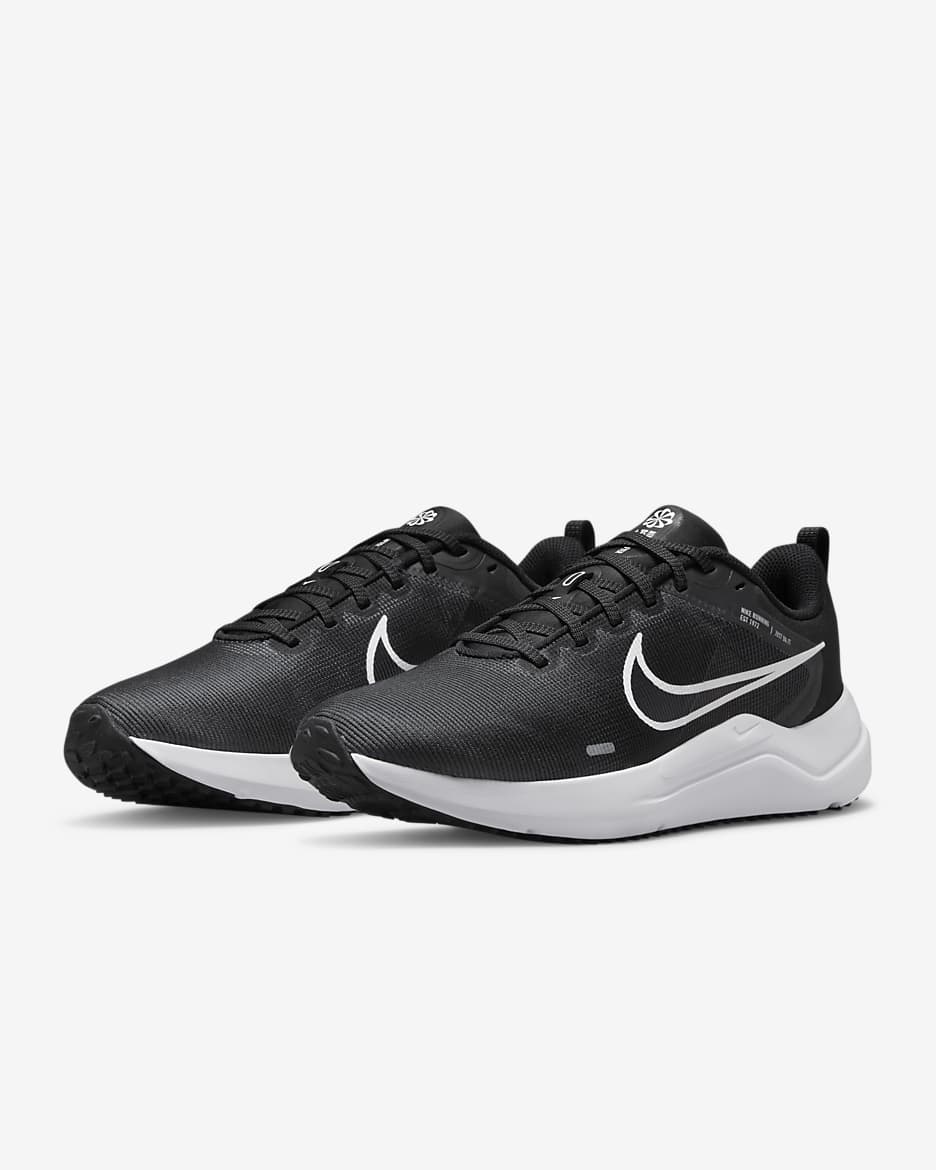 Nike Downshifter 12 Women's Road Running Shoes - Black/Smoke Grey/Pure Platinum/White