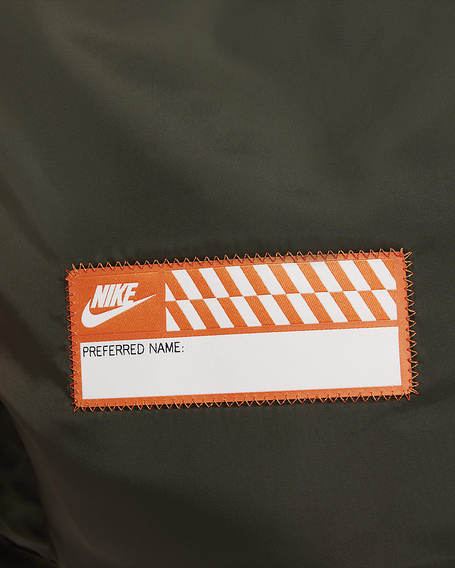 เสื้อแจ็คเก็ตมีฮู้ดทรงหลวมเด็กโต Nike Sportswear Lightweight Synthetic Fill - Cargo Khaki/Cargo Khaki/ขาว