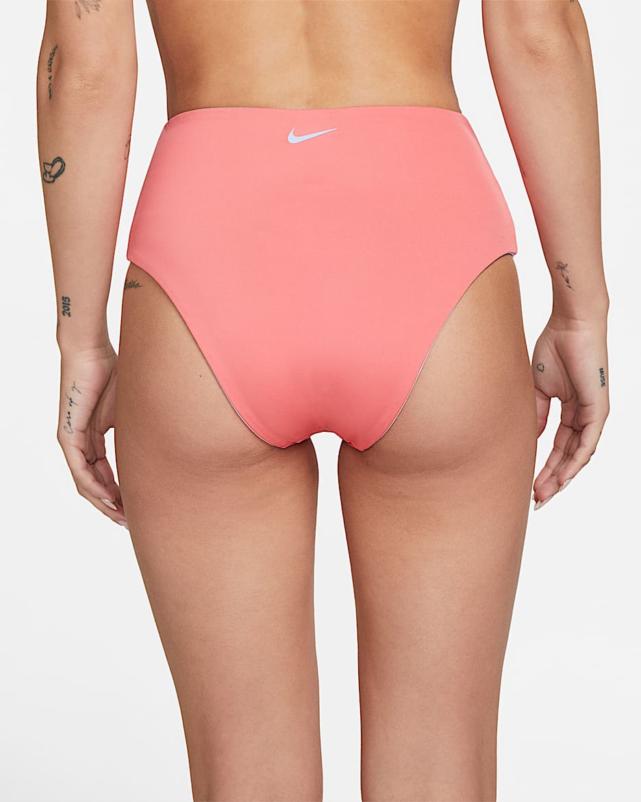 Parte inferior de traje de baño con cintura alta reversible Nike - Cobalto felicidad