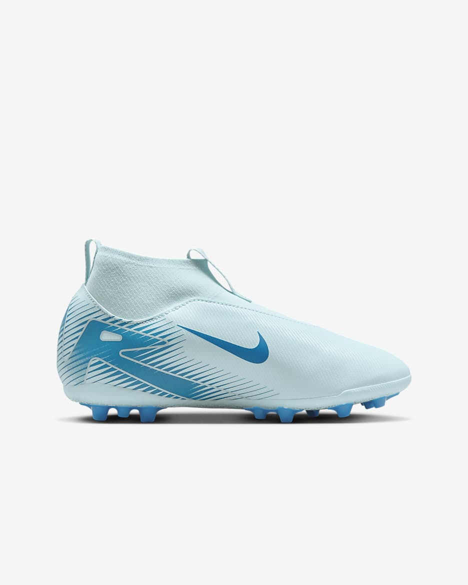 Nike Jr. Mercurial Superfly 10 Academy Younger/Older Kids' AG High-Top Football Boot - Glacier Blue/Blue Orbit