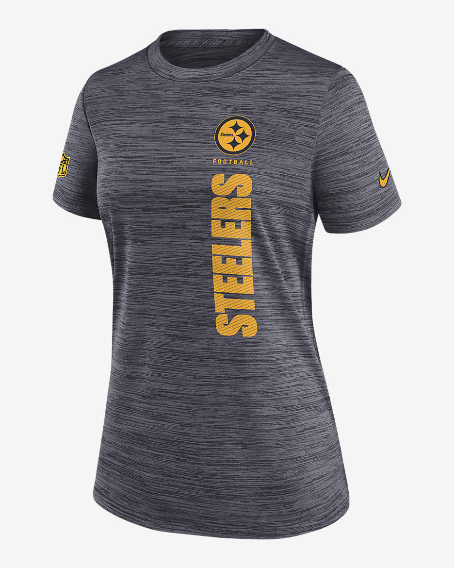 Pittsburgh Steelers Velocity Women's Nike Dri-FIT NFL T-Shirt - Black