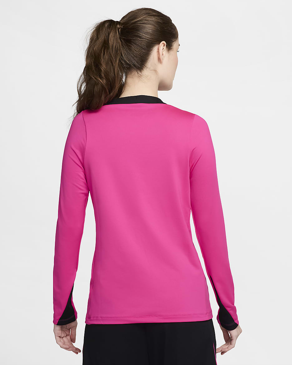 Chelsea FC Strike Derde Nike Dri-FIT knit voetbaltop met ronde hals voor dames - Pink Prime/Pink Prime/Zwart/Zwart