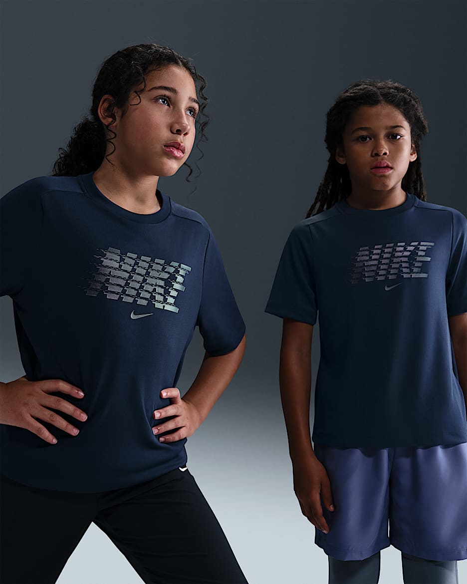 Nike Multi Big Kids' Dri-FIT Short-Sleeve Top - Midnight Navy