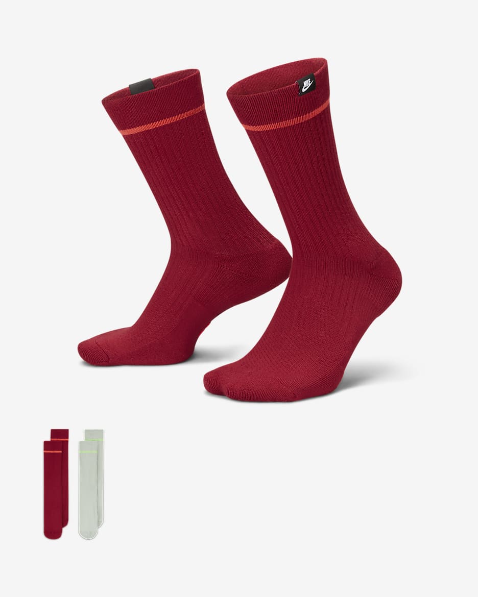 Nike SNKR Sox Unisex Crew Socks (2 Pairs) - Multi-Colour