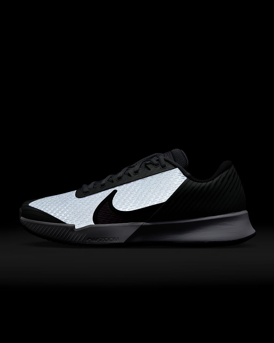 NikeCourt Air Zoom Vapor Pro 2 tennissko for grusbaner til herre - Smoke Grey/Dark Smoke Grey/Svart/Sangria