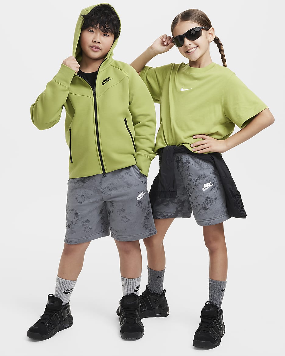 Nike Sportswear Club Fleece shorts van sweatstof voor kids - Smoke Grey/Wit