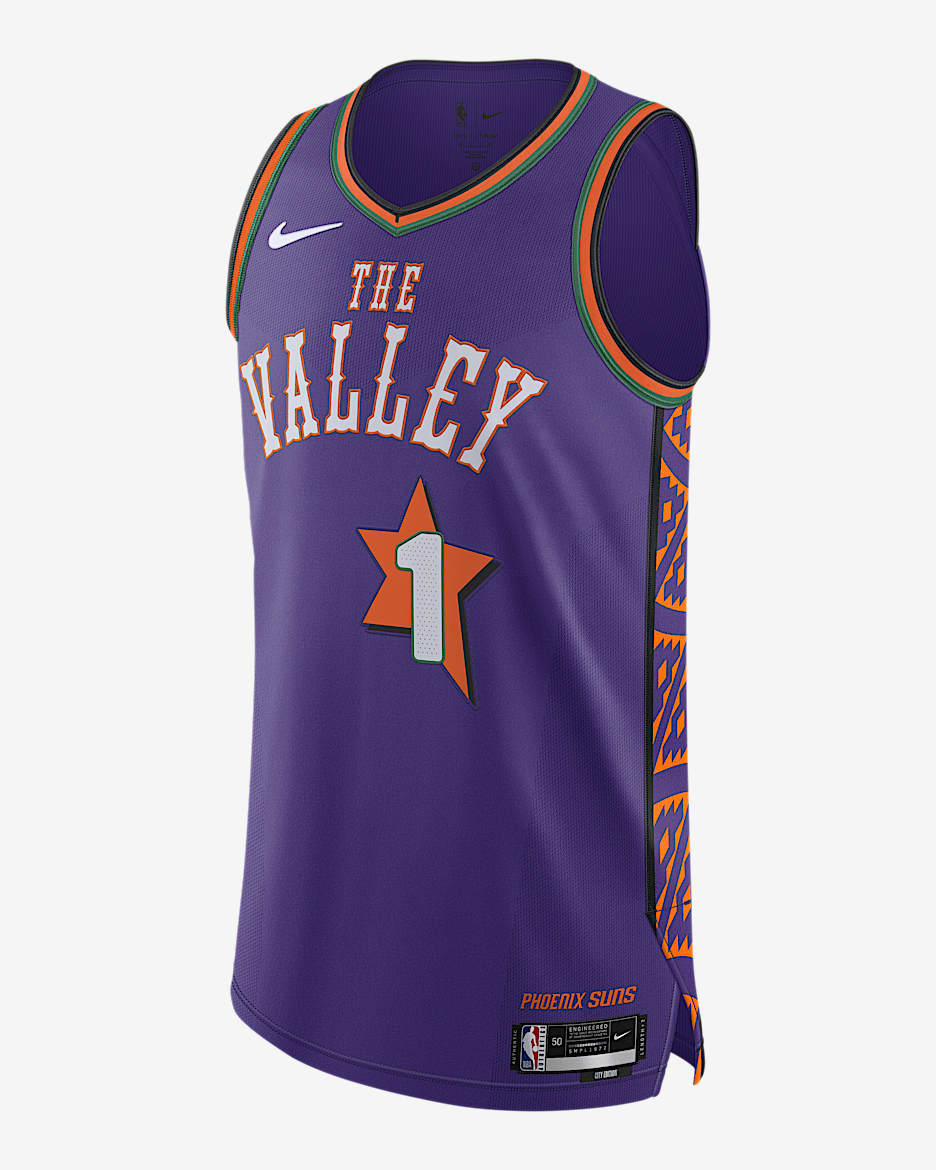 Jersey Nike Dri-FIT ADV Authentic de la NBA para hombre Devin Booker Phoenix Suns 202/2 City Edition - Morado campo