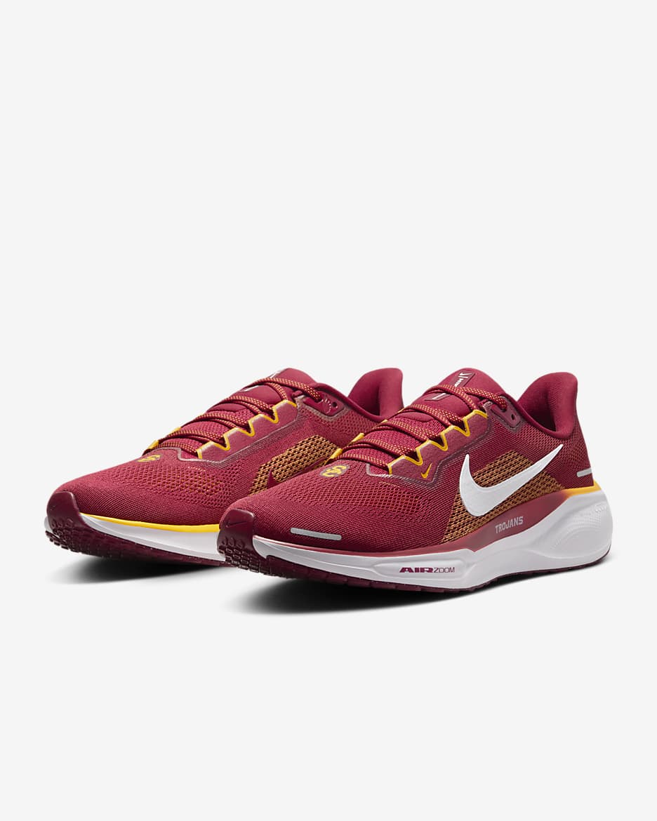 USC Pegasus 41 Men's Nike College Road Running Shoes - Team Crimson/White/University Gold/White