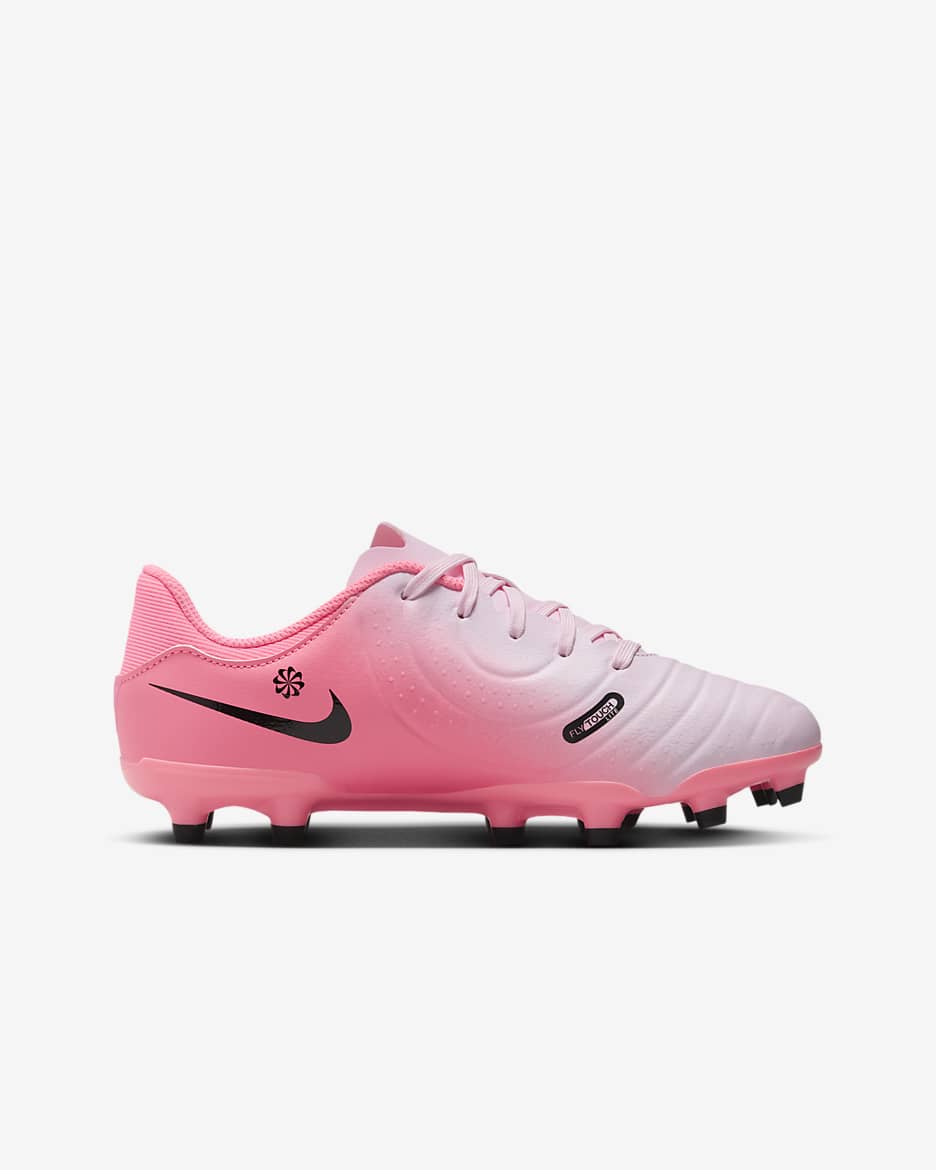 Nike Jr. Tiempo Legend 10 Academy MG Low-Top Fußballschuh (jüngere/ältere Kinder) - Pink Foam/Schwarz