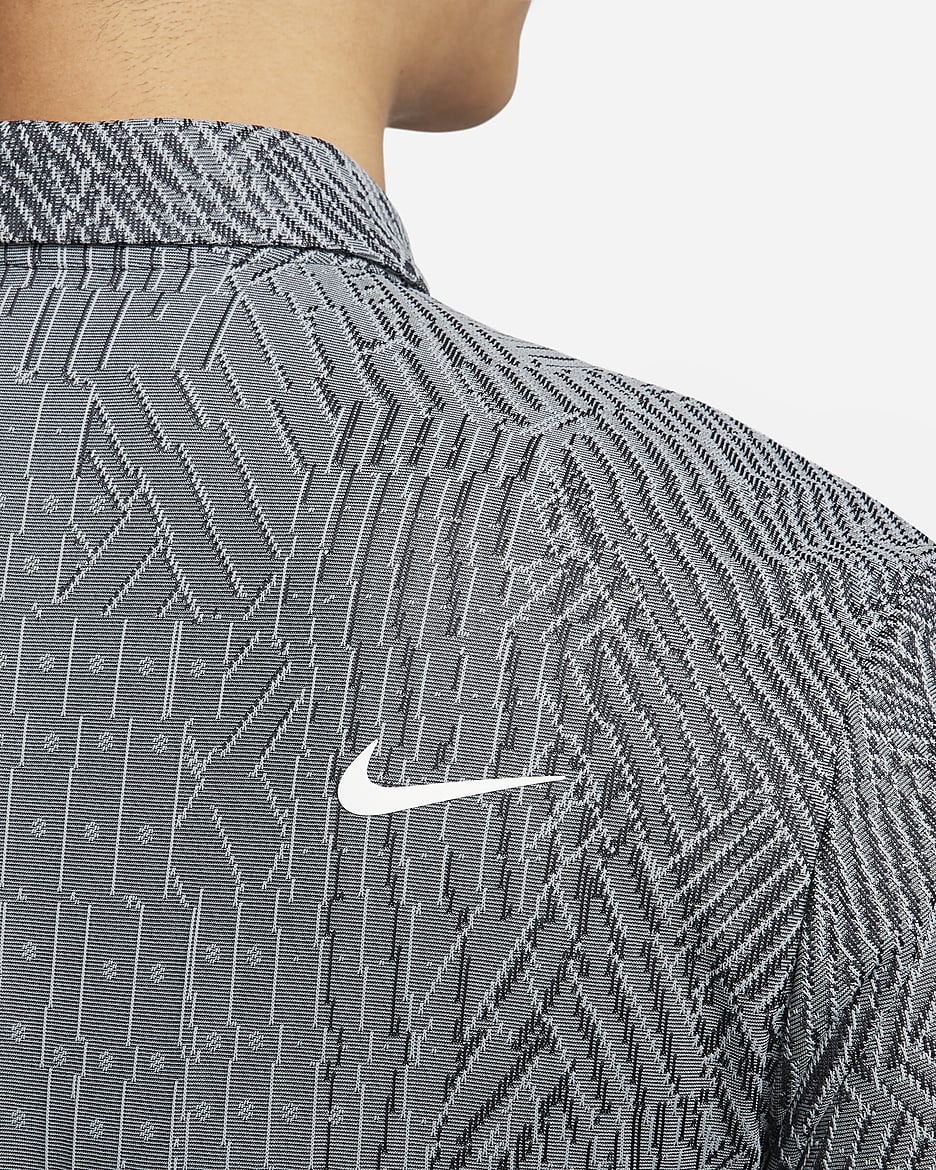 Nike Tour Dri-FIT ADV férfi golfpóló - Cool Grey/Fekete/Fehér