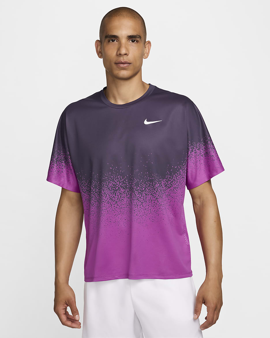 NikeCourt Slam Men's Dri-FIT Tennis Top - Hot Fuchsia/White