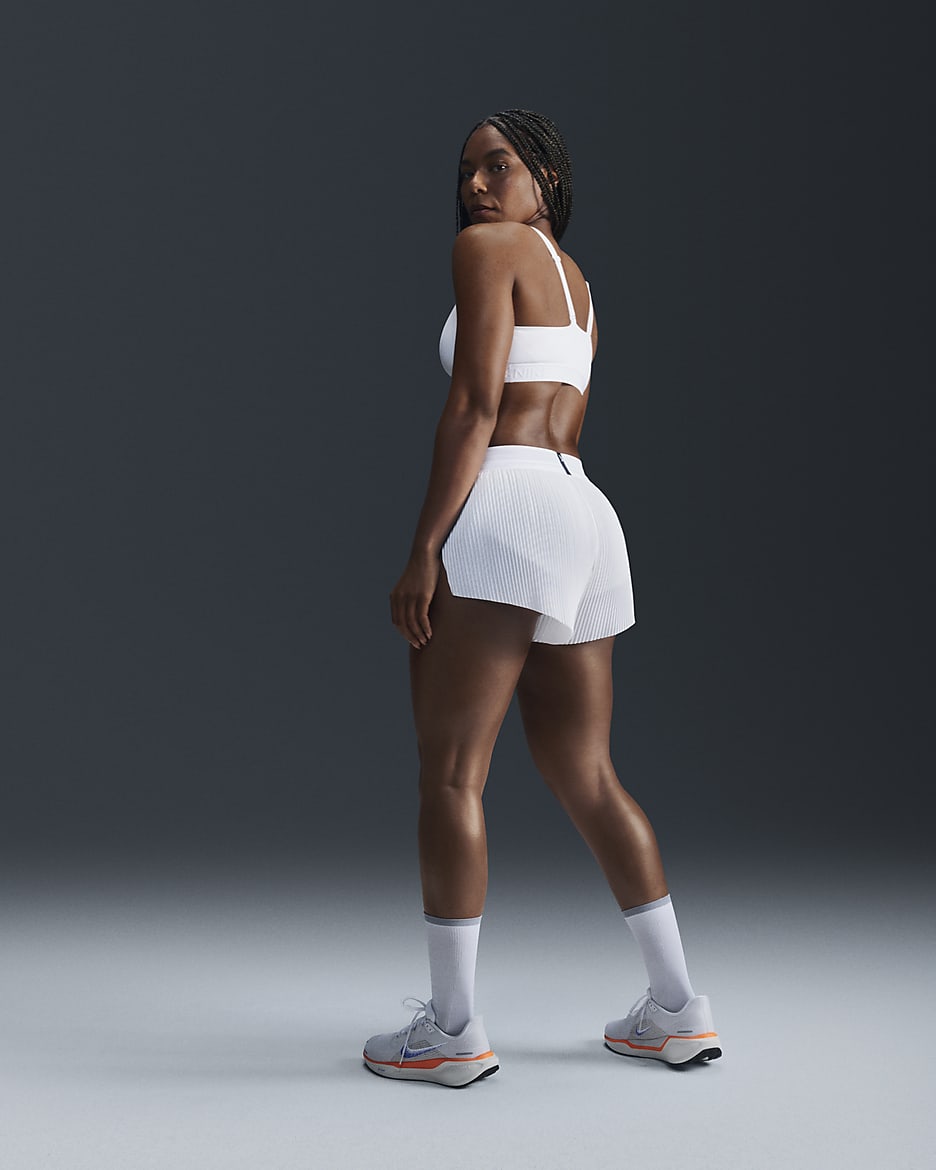 Brassière de sport réglable rembourrée à maintien normal Nike Indy pour femme - Blanc/Stone Mauve