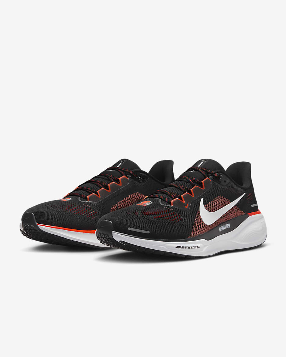 Nike Pegasus 41 NFL Cleveland Browns Men's Road Running Shoes - Black/White/Team Orange/White