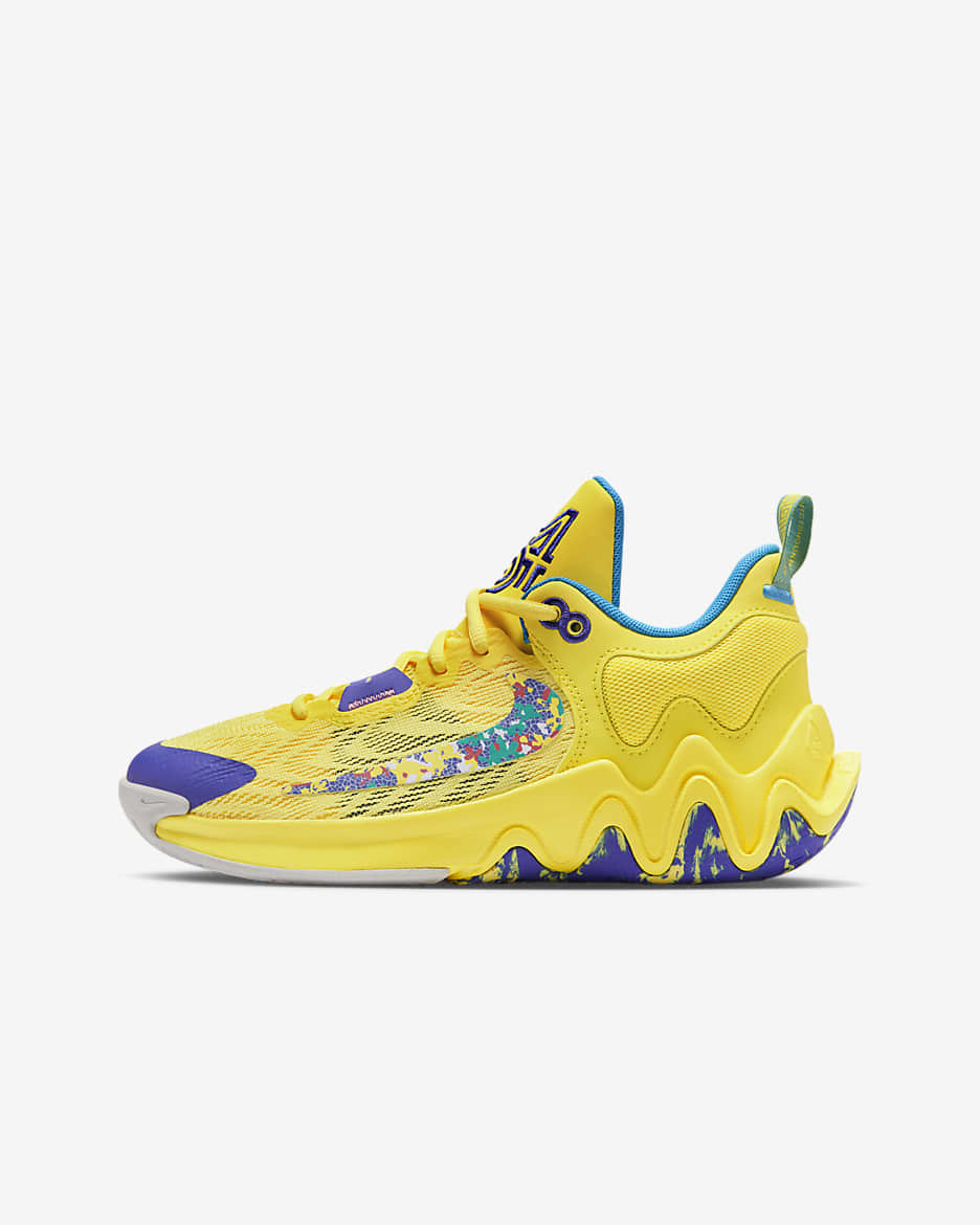 รองเท้าบาสเก็ตบอลเด็กโต Giannis Immortality 2 - Yellow Strike/Laser Blue/Tour Yellow/หลายสี