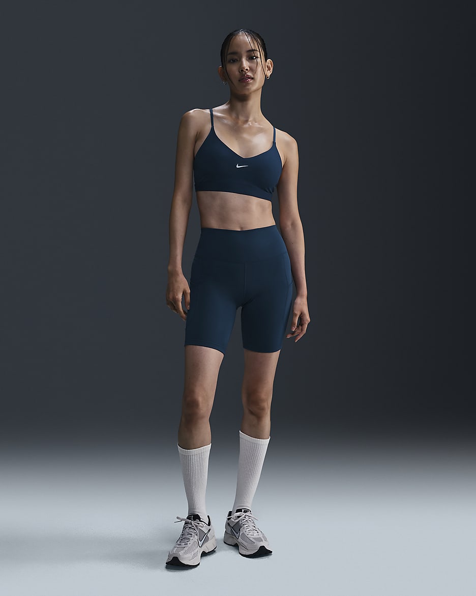 Brassière de sport réglable rembourrée à maintien léger Nike Indy pour femme - Armory Navy